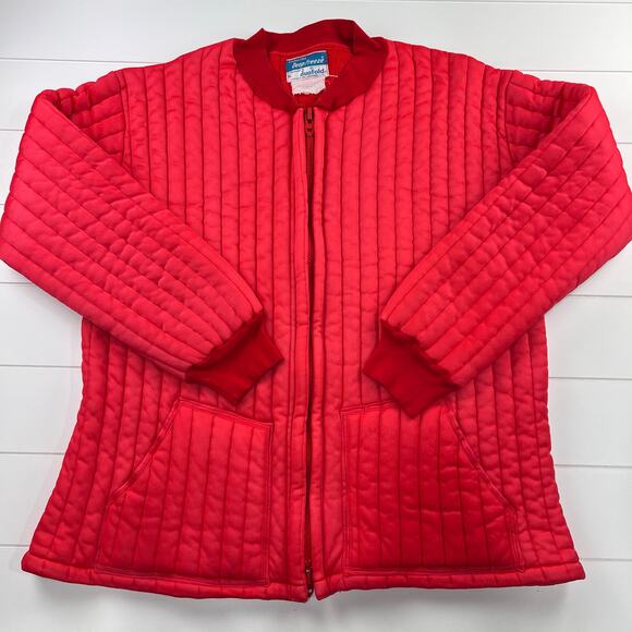 Duefold Operation Deep Freeze Vintage Red Ribbed Thermal Jacket Men's XL USA